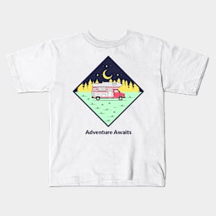 Camping. Adventure Awaits. Kids T-Shirt